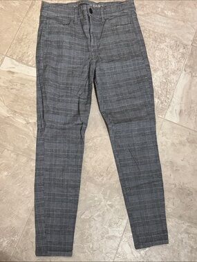 American Eagle Outfitters Gray Plaid Hi-Rise Jeggings